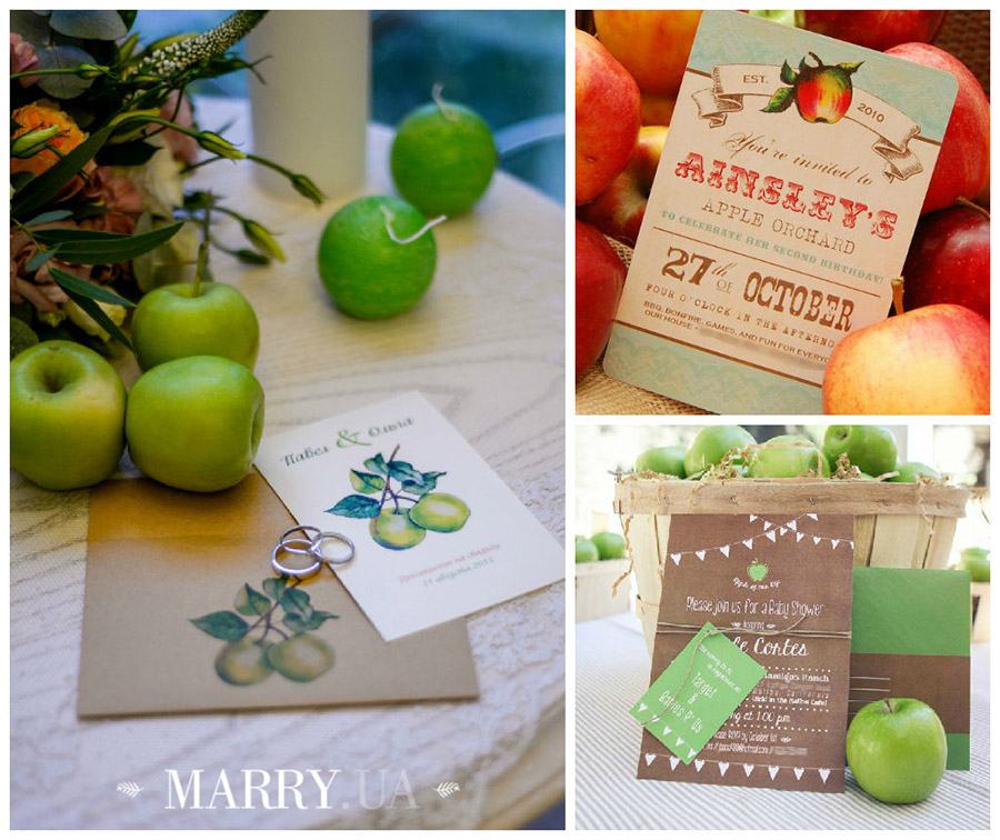 apple wedding invitations