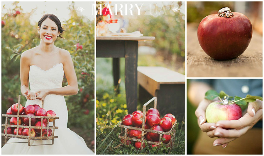 apple wedding photo ideas