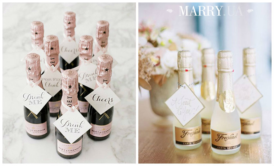 mini bottles wedding favors