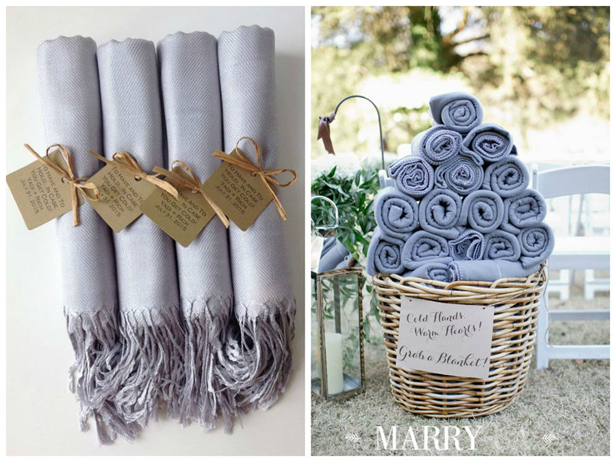 wedding favors plaid or shawl