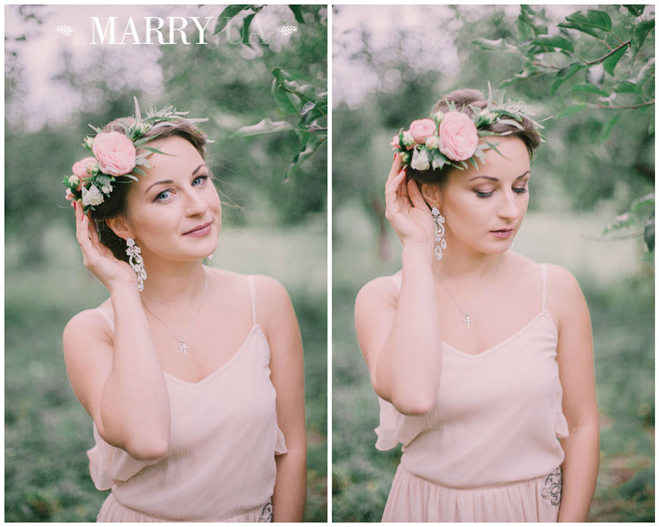 marsala and blush pink after wedding photo, Kiev VDNH (1)