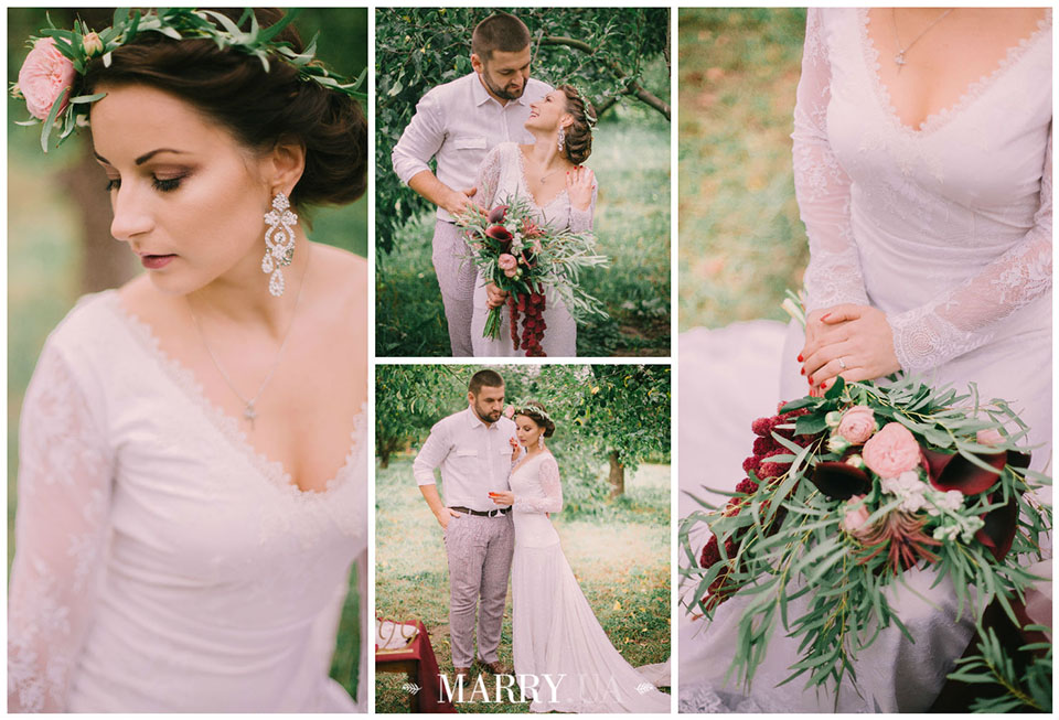 marsala and blush pink after wedding photo, Kiev VDNH (5)