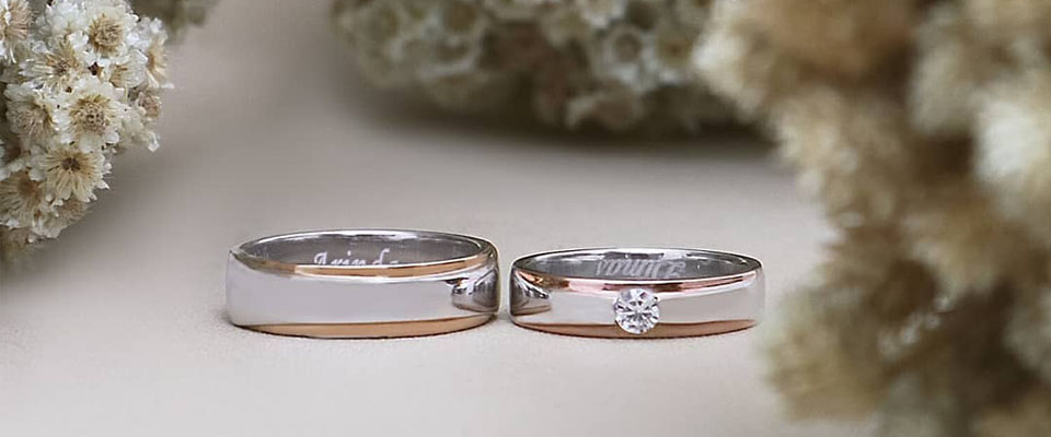 обручальные кольца из разных металлов для жениха и невесты фото