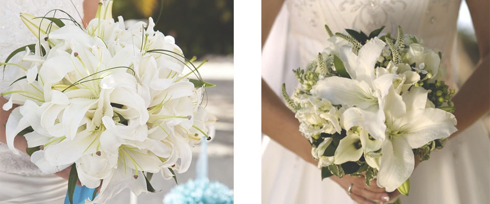 Свадебный букет из белых лилий фото
