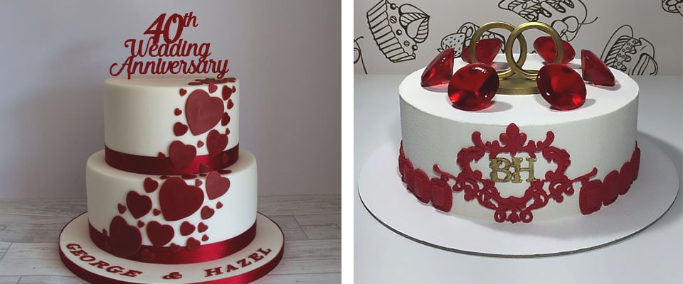 торт на рубиновую свадьбу фото