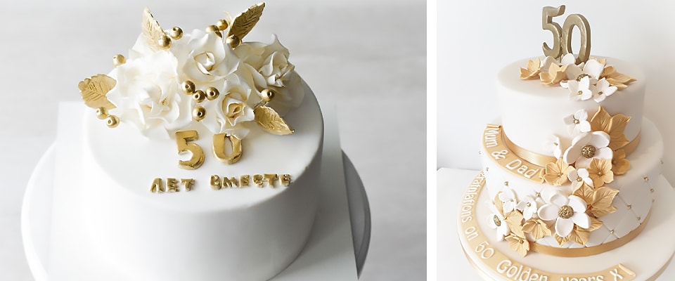 фото тортов на золотую свадьбу фото