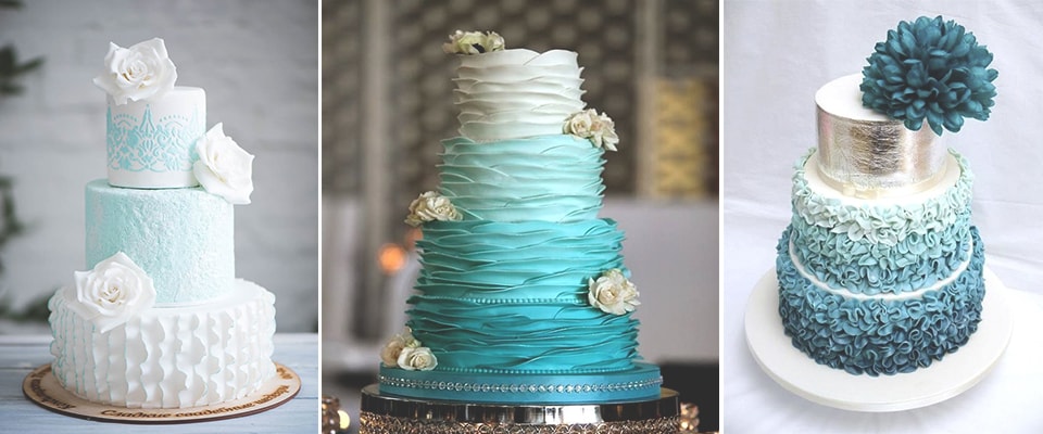 бирюзовый торт на свадьбу фото