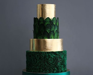 Идеи для торта на свадьбу в изумрудном цвете
