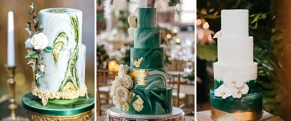 свадебный торт на изумрудную свадьбу фото
