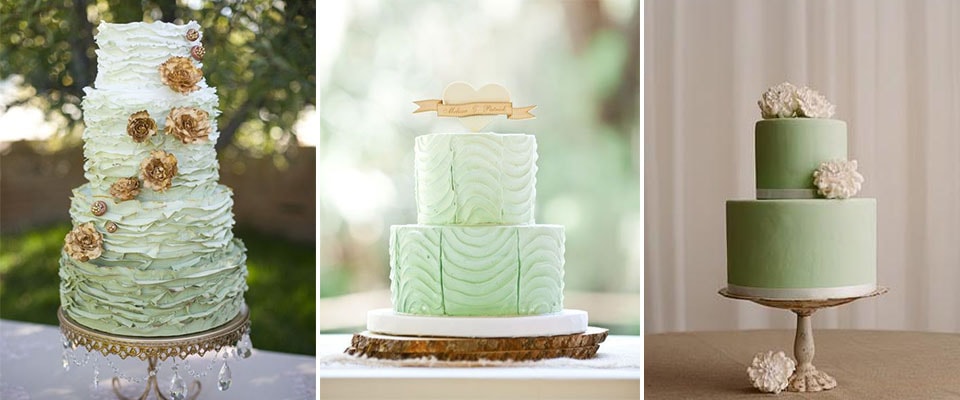 торт на свадьбу в зеленом цвете фото