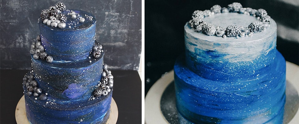 свадебный торт в сине белых тонах фото