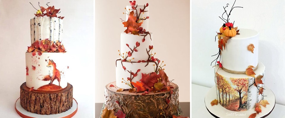 торт на свадьбу осенний фото