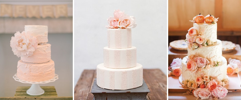 торт на свадьбу персикового цвета фото