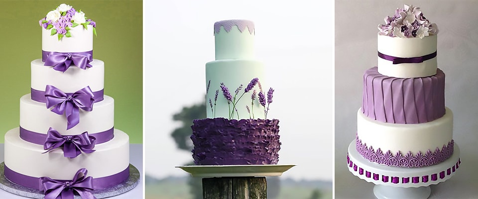 торт на свадьбу без мастики сиреневый фото