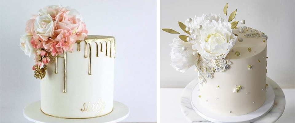 одноярусный свадебный торт фото