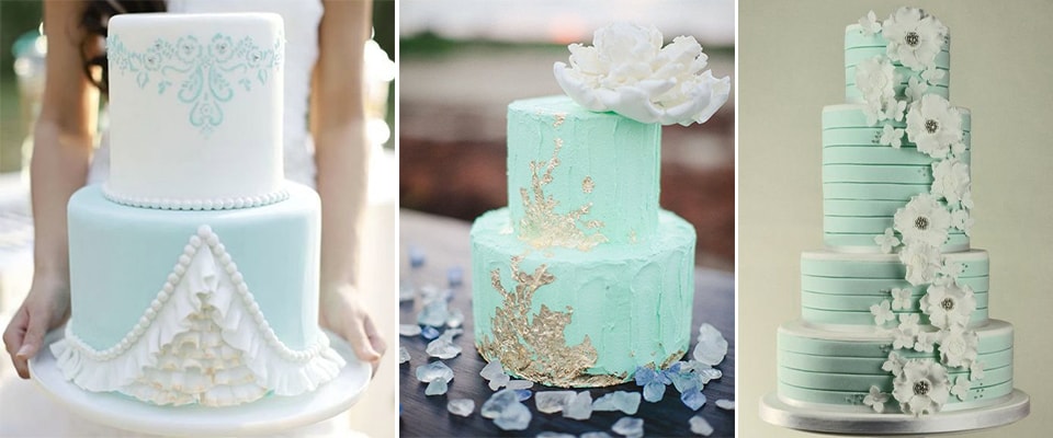 торт на свадьбу в мятном цвете фото