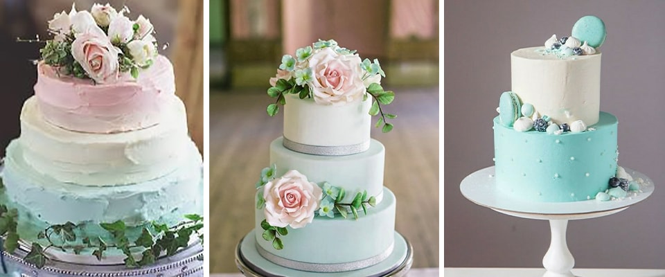 торт в мятном цвете на свадьбу фото