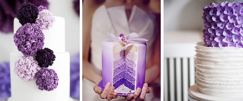 свадебные лиловые торты фото