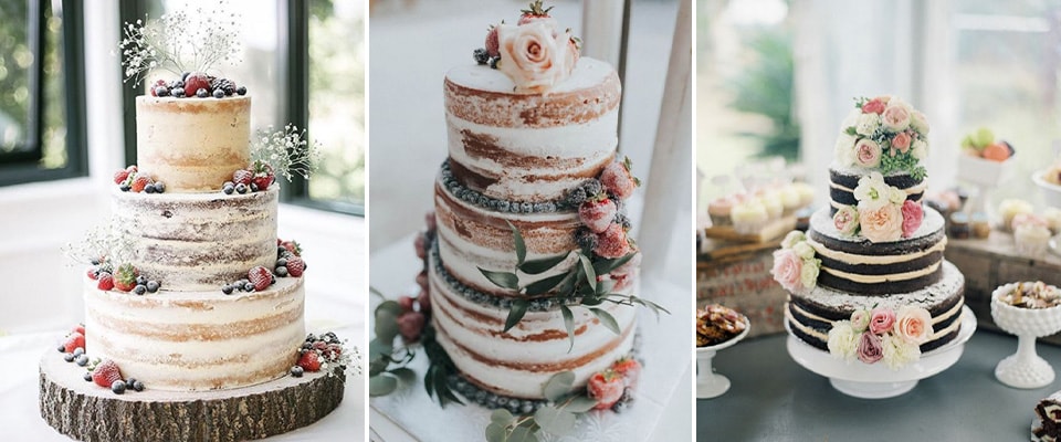 особенности голого свадебного торта фото