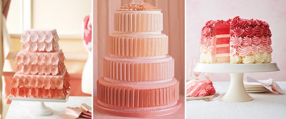 свадебный торт с цветами омбре фото