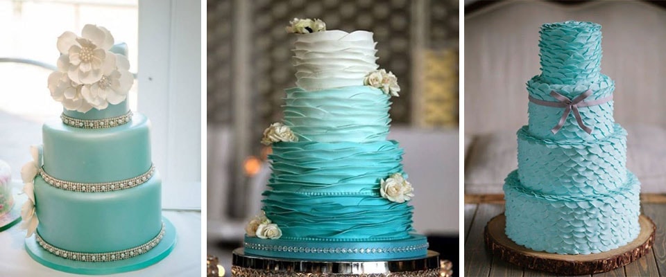 торт на свадьбу цвета тиффани фото