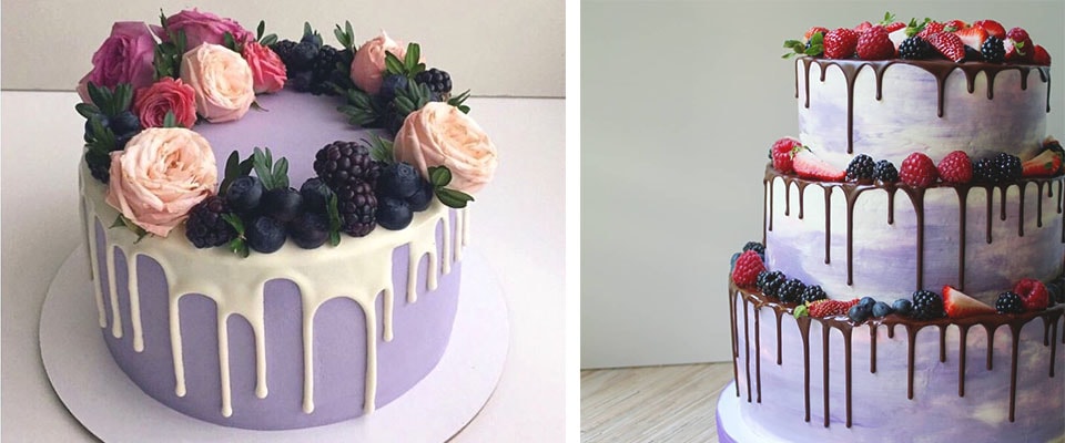 фиолетовые свадебные торты фото