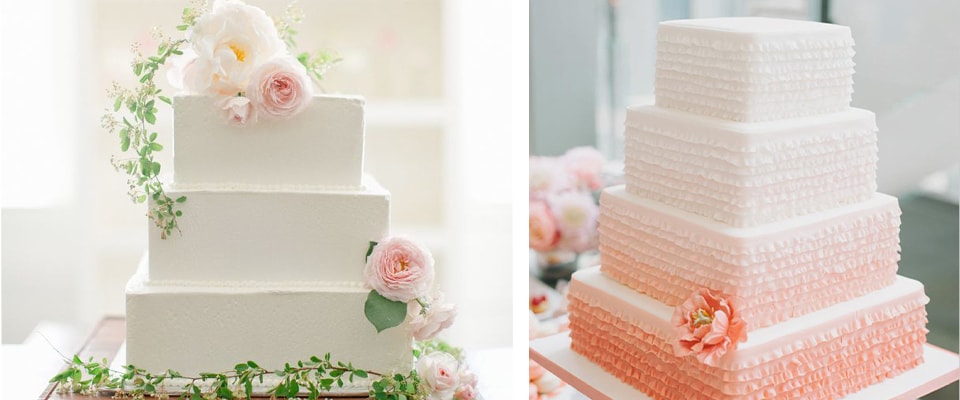 квадратный свадебный торт фото