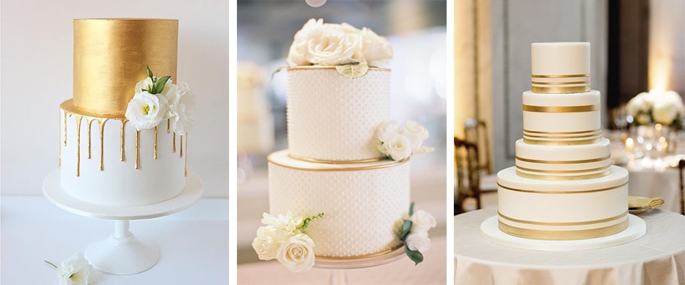 свадебный торт цвета белое золото фото