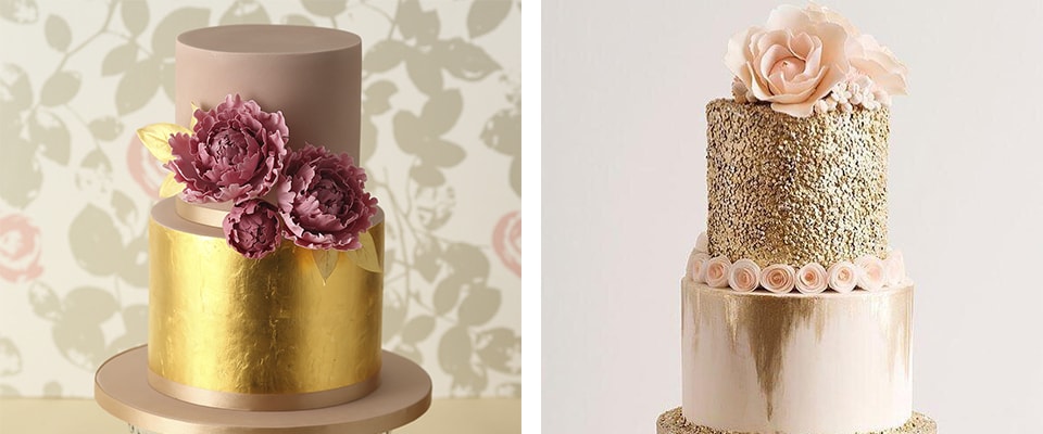 свадебный торт с золотом фото