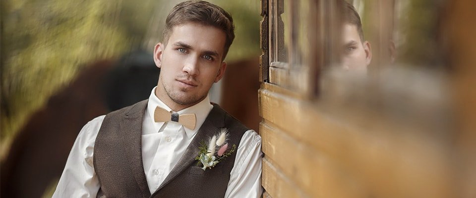 Умеренность в свадебном мужском макияже фото