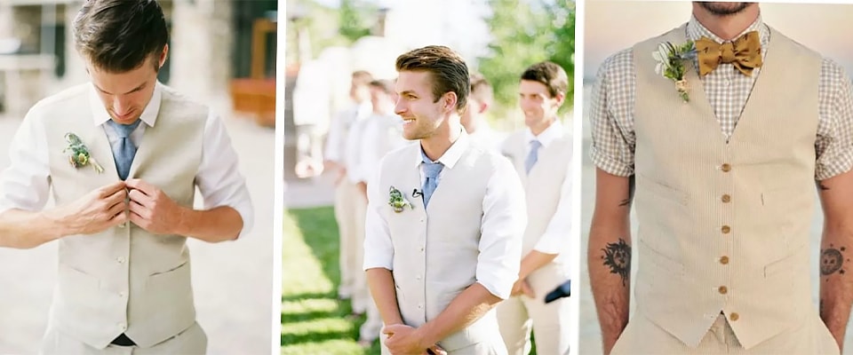 Особенности выбора белого мужского свадебного костюма фото